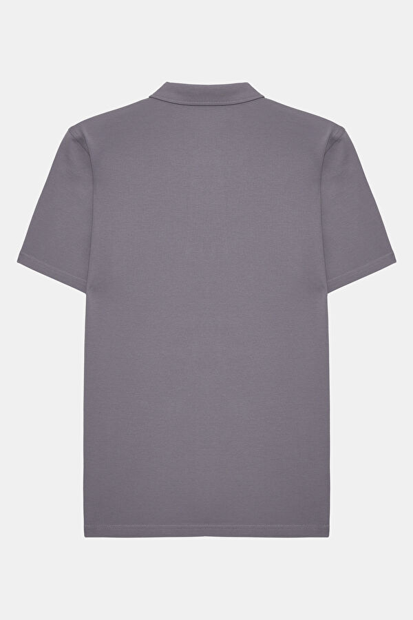 Grey Polo Collar Men's T-Shirt 2