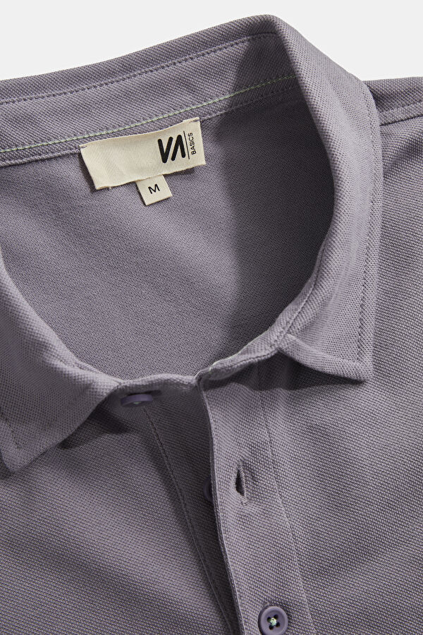 Grey Polo Collar Men's T-Shirt 3