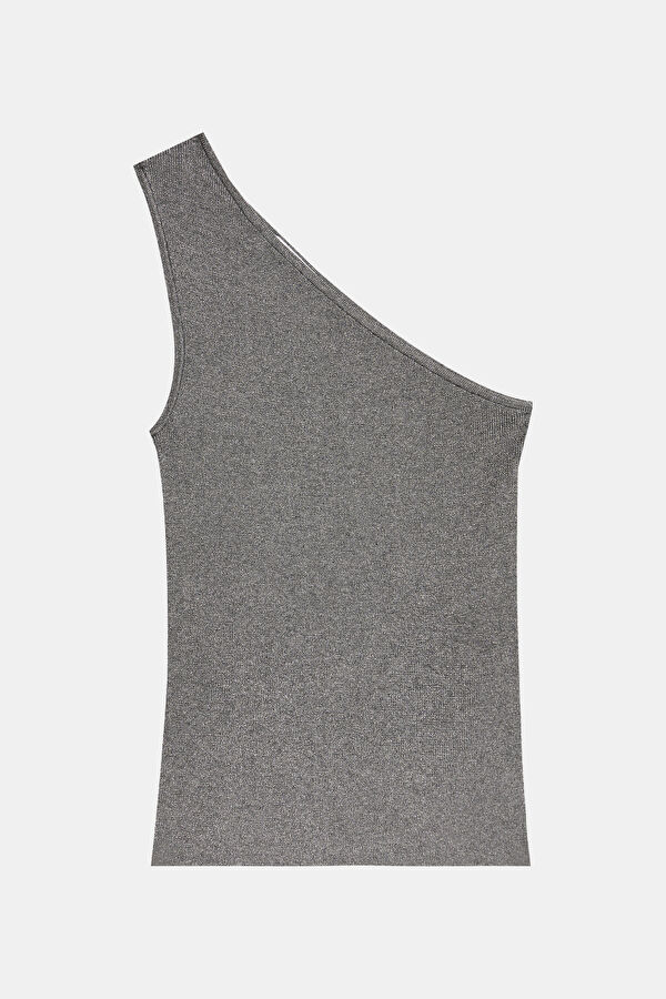 Grey Sleeveless Women's Blouse