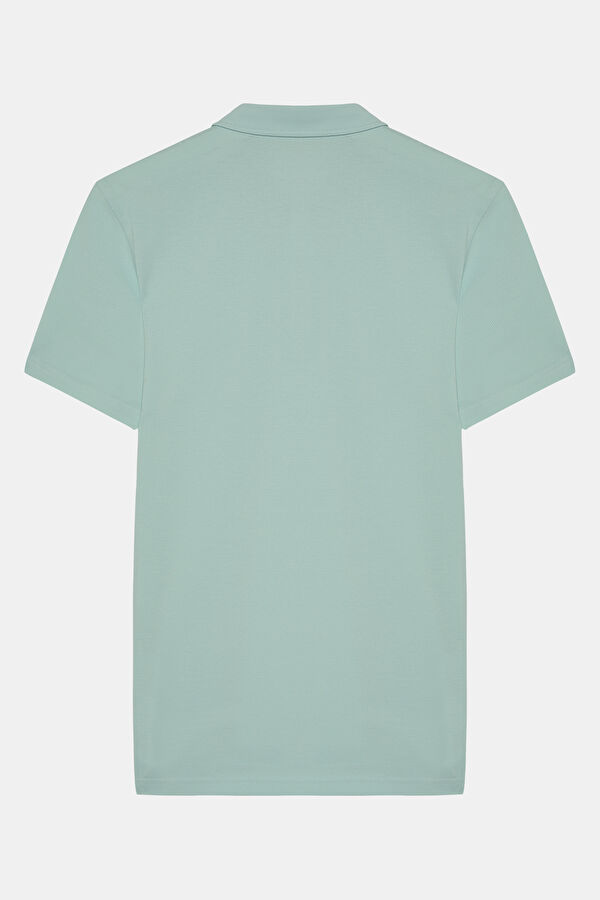 Light Blue Polo Collar Men's T-Shirt 2