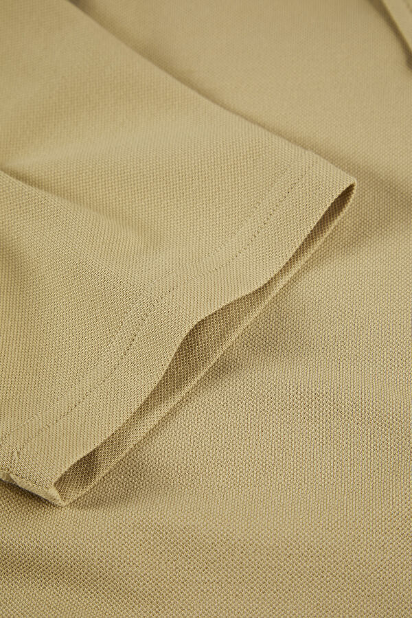 Beige Polo Collar Men's T-Shirt 4