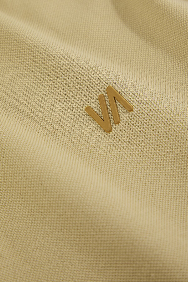 Beige Polo Collar Men's T-Shirt 5