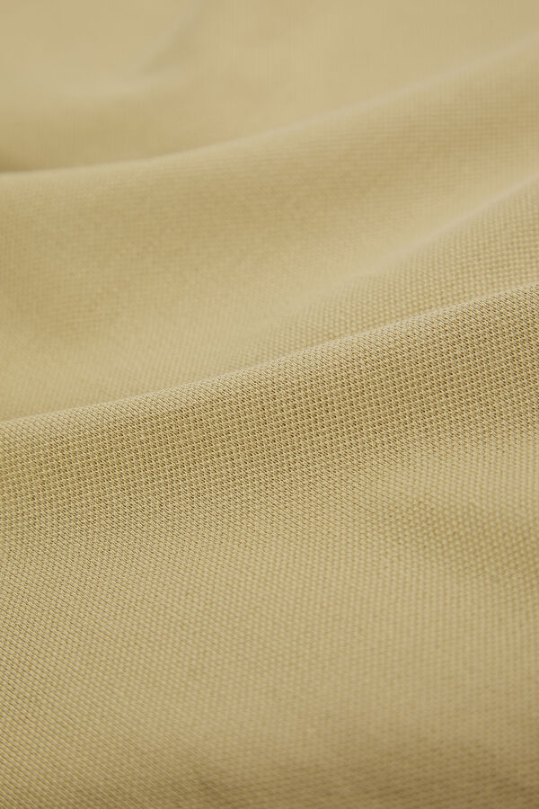 Beige Polo Collar Men's T-Shirt 7