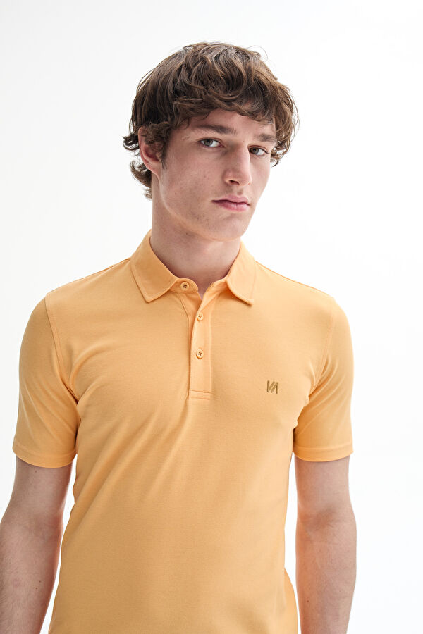 Light Orange Polo Neck Tshirt