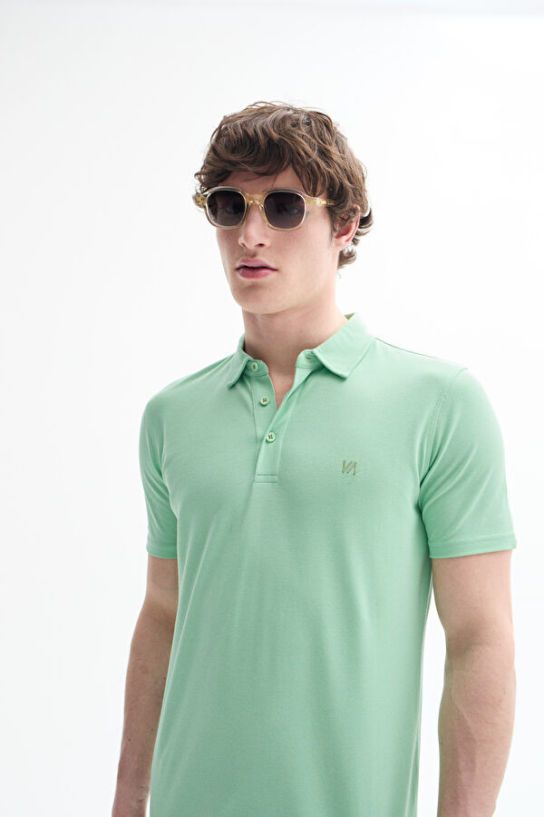 Light Green Polo Neck T-Shirt
