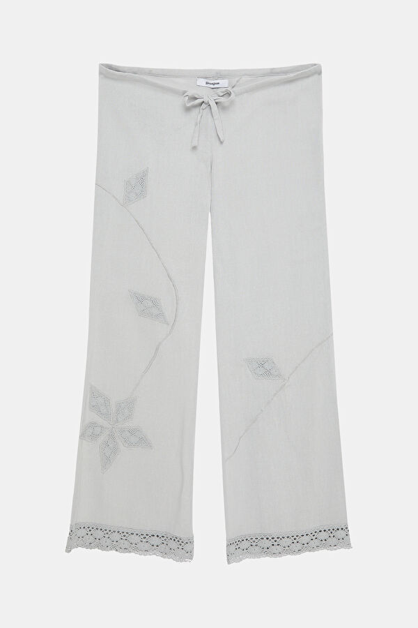 Grey Wide Leg Women's Trousers