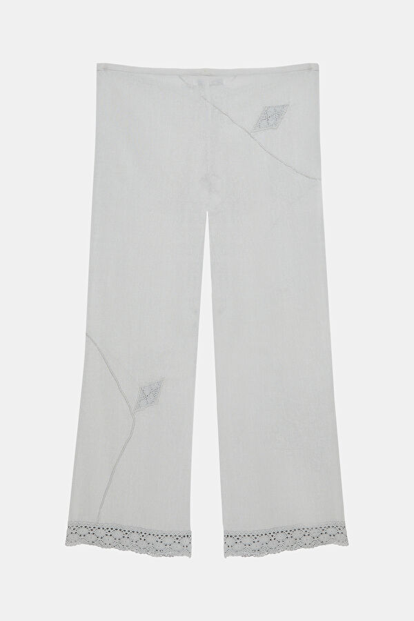 Grey Wide Leg Women's Trousers 2