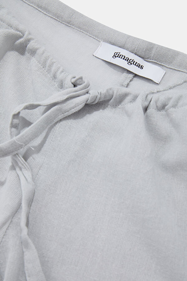 Grey Wide Leg Women's Trousers 3