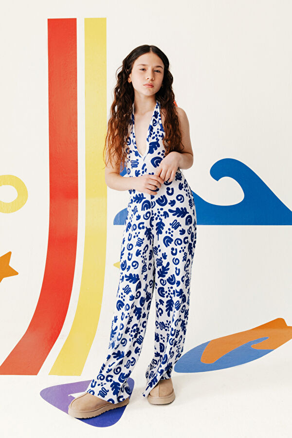 Multicolored Patterned Children's Jumpsuit