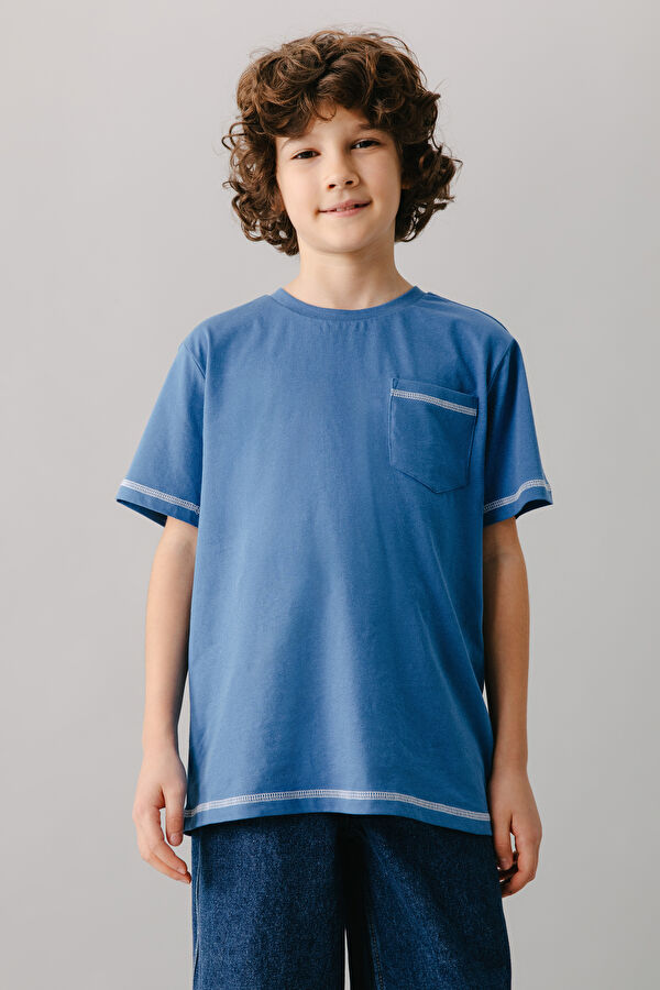 Mavi Bisiklet Yaka Çocuk T-Shirt