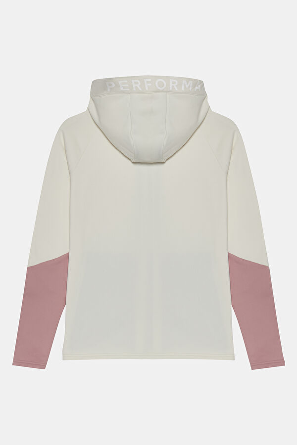 Beyaz Kapuşonlu Sweatshirt 2