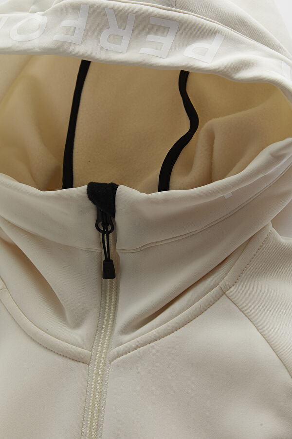 Beyaz Kapuşonlu Sweatshirt 3