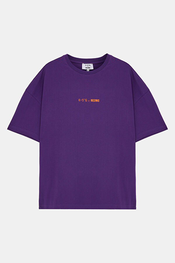 Purple Crew Neck Print Men's T-Shirt
