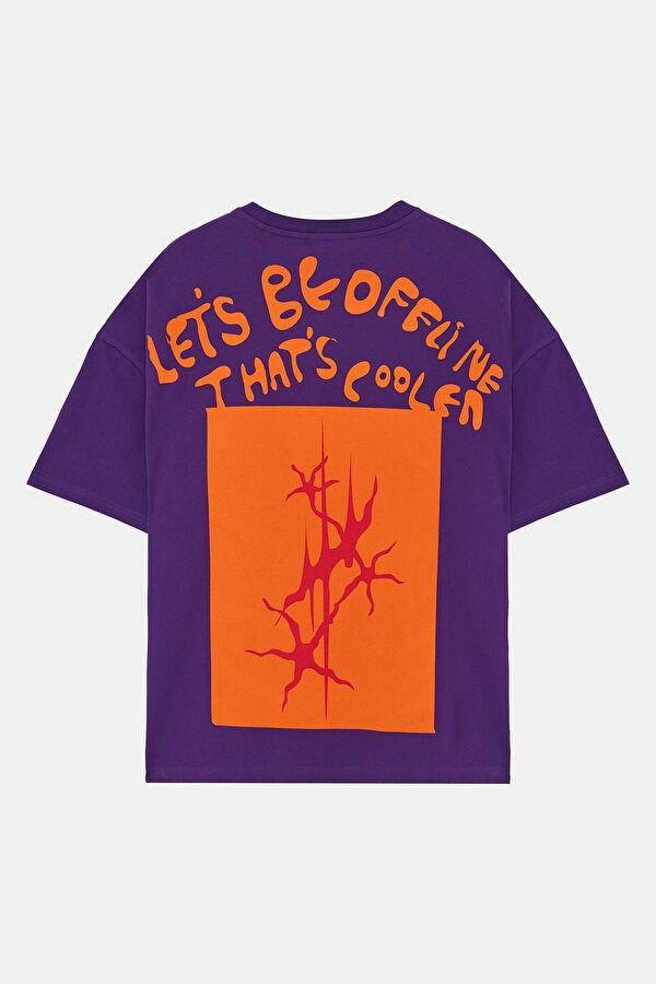 Purple Crew Neck Print Men's T-Shirt 2