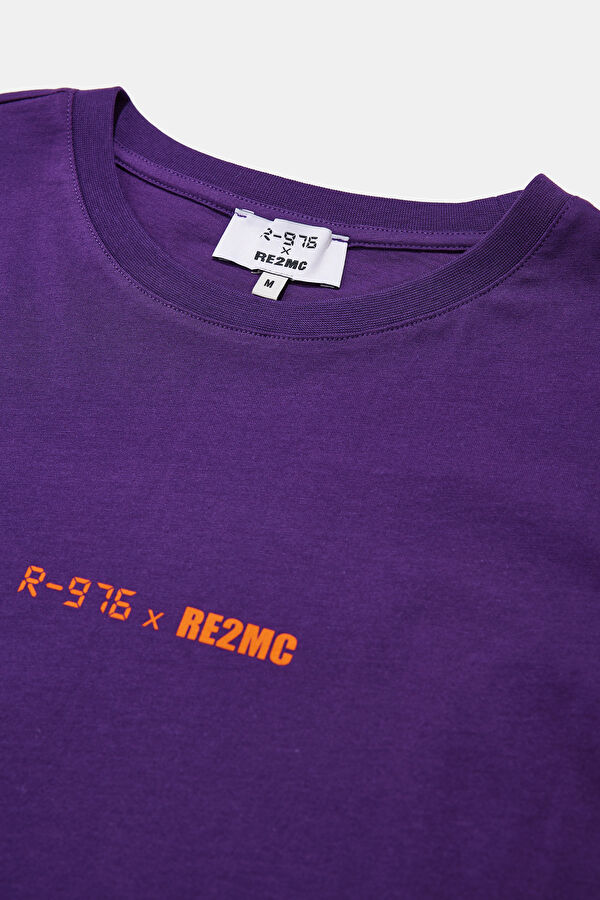 Purple Crew Neck Print Men's T-Shirt 3