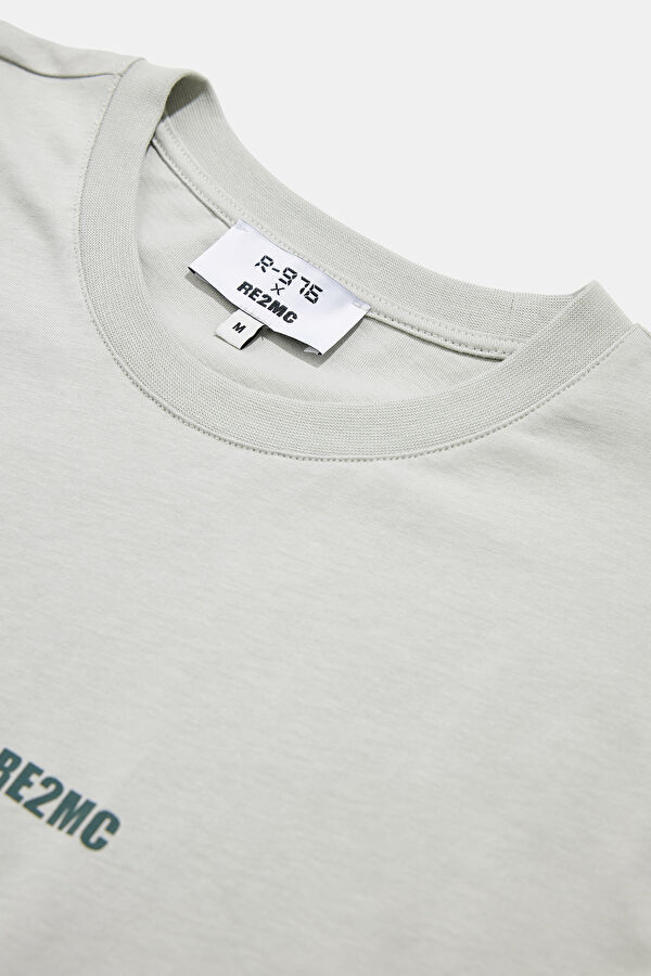 Light Grey Crew Neck Printed Men's T-Shirt 3