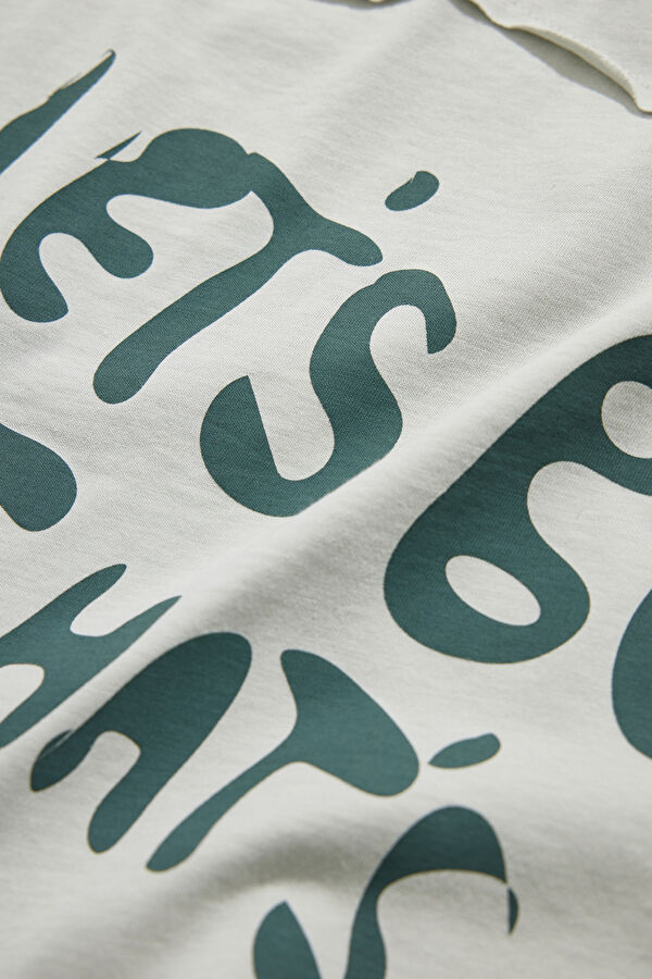Light Grey Crew Neck Printed Men's T-Shirt 5