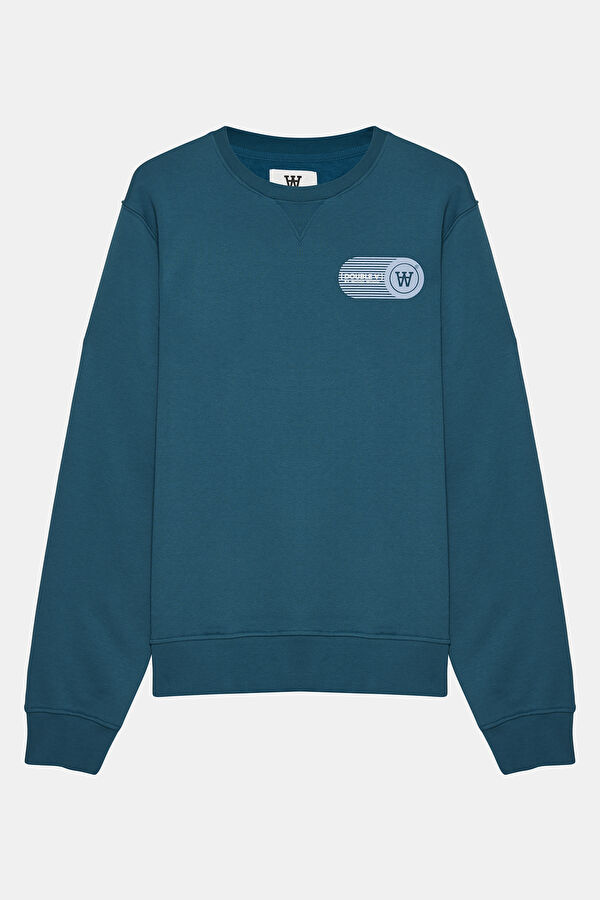 Mavi Relax Kalıp Bisiklet Yaka Erkek Sweatshirt