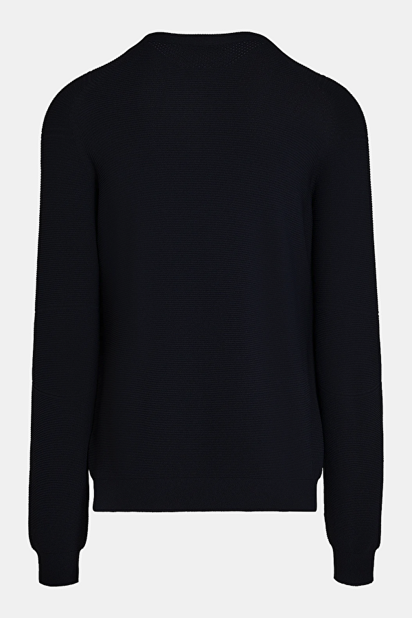 Navy Blue Knitted Men's Sweater 2
