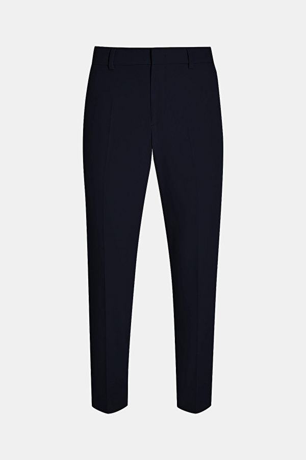 Navy Blue Straight Cut Trousers