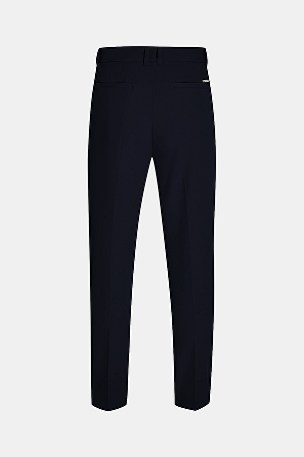 Navy Blue Straight Cut Trousers 2