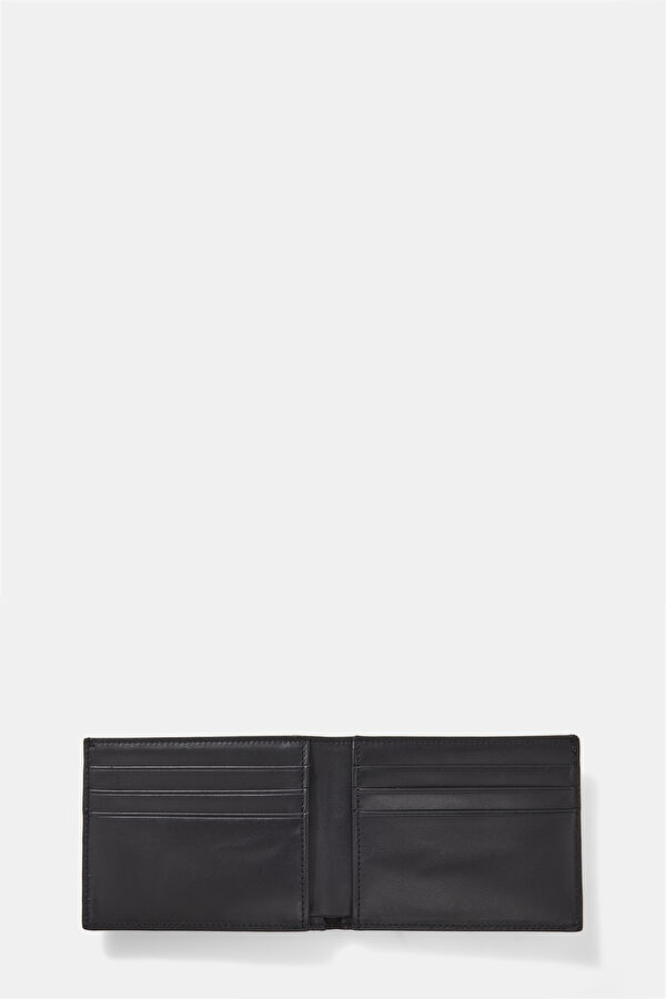 Black Patterned Leather Wallet 4
