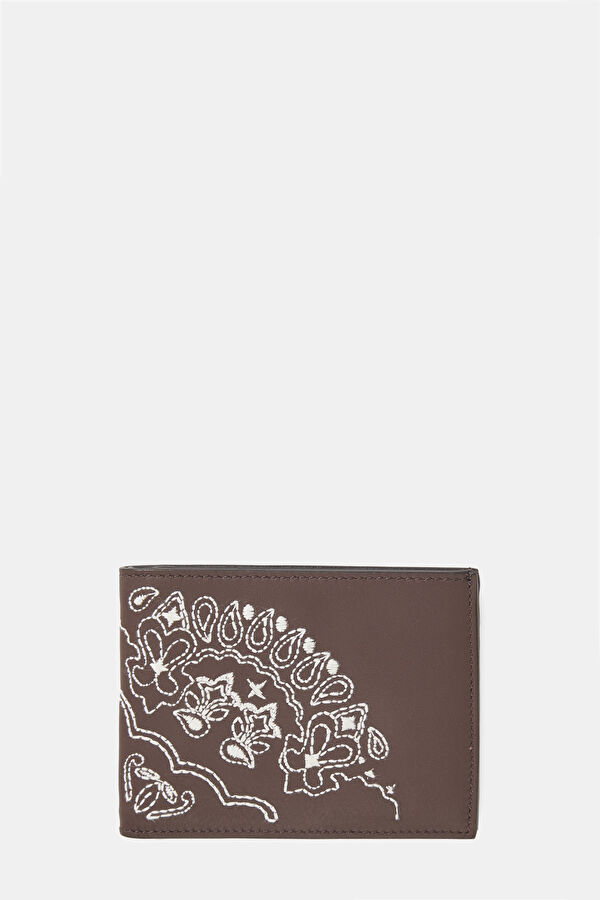 Brown Patterned Leather Wallet