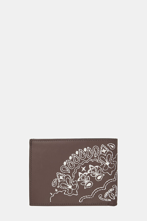 Brown Patterned Leather Wallet 2