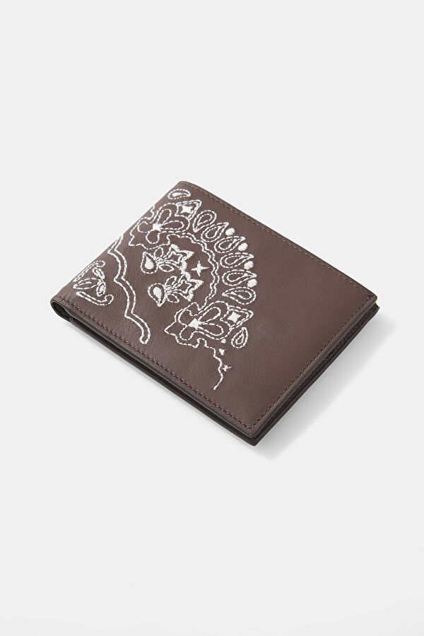 Brown Patterned Leather Wallet 3