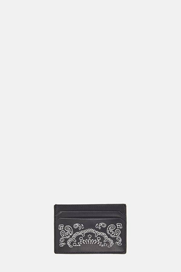 Black Patterned Leather Wallet