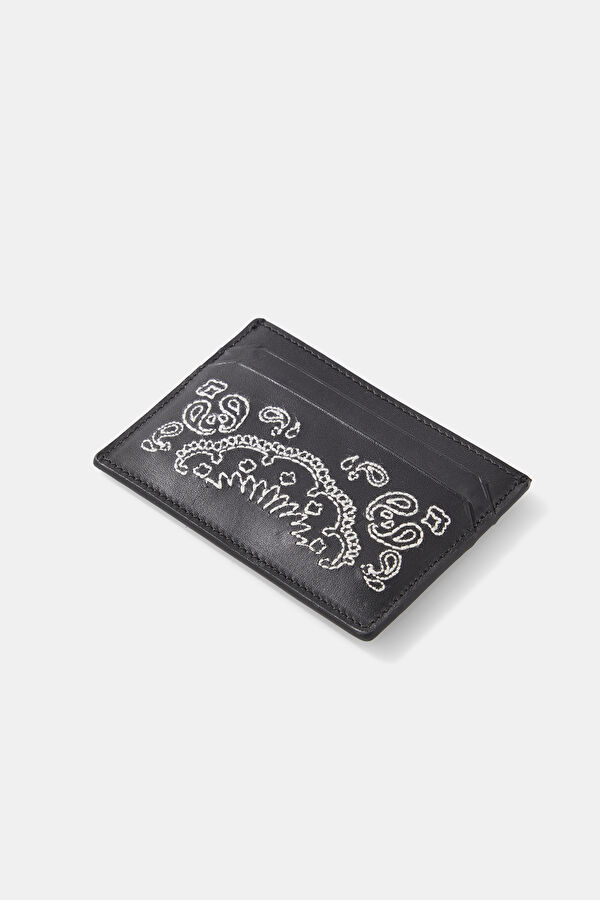 Black Patterned Leather Wallet 3