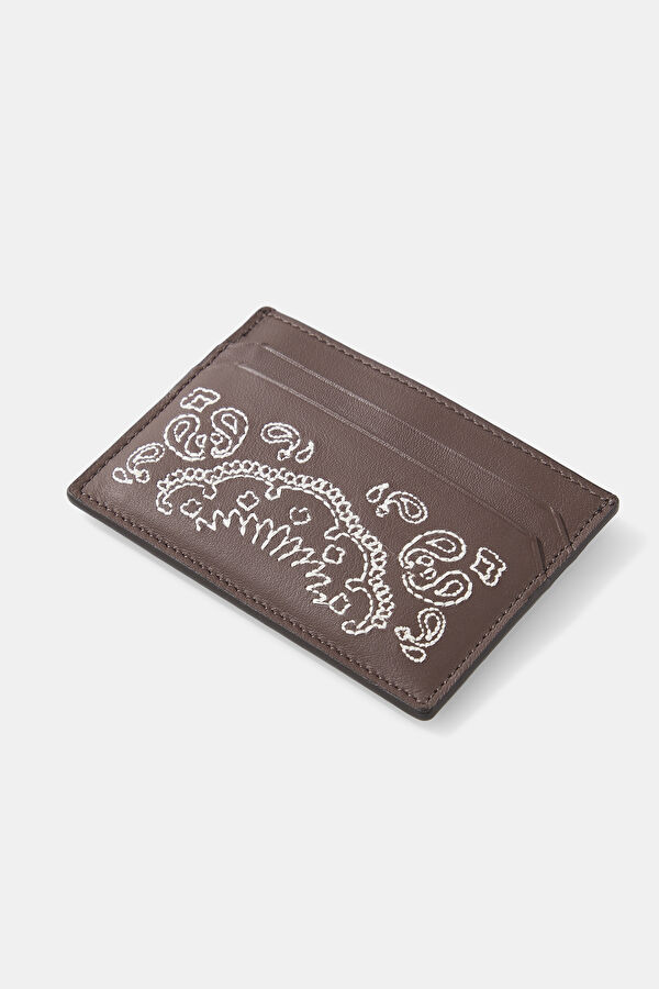 Brown Patterned Leather Wallet 3