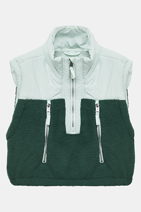Relax Fit Green Upright Collar Vest 4
