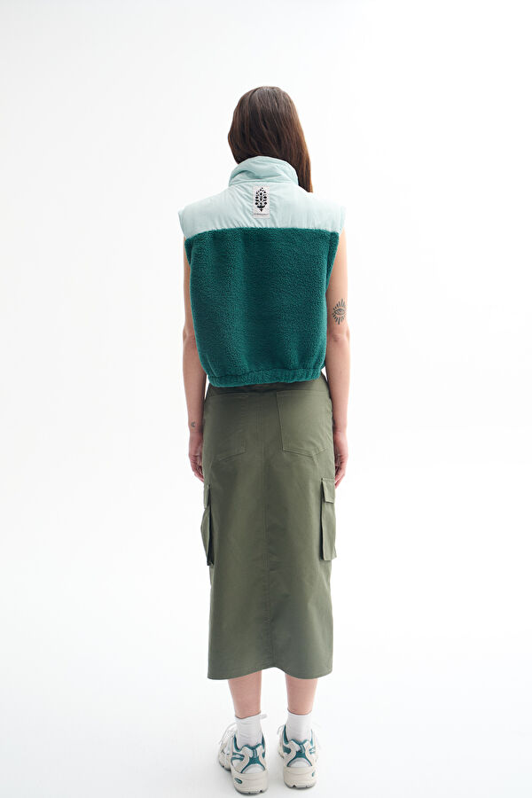Relax Fit Green Upright Collar Vest 3