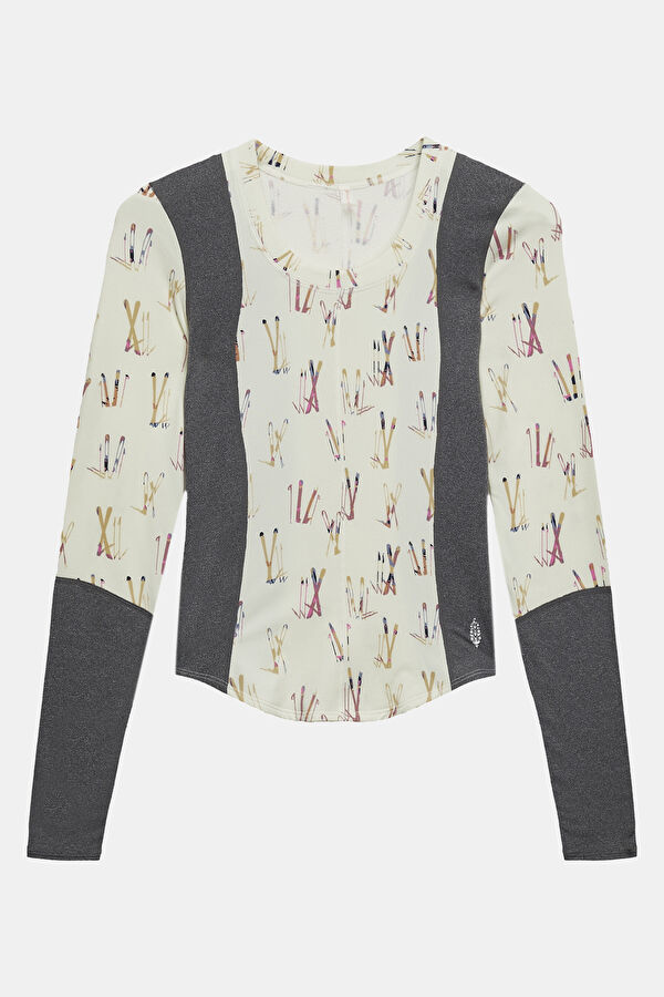 Cream Patterned Women's Blouse