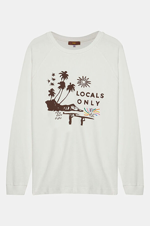 White Crew Neck Patterned Men's T-Shirt 4