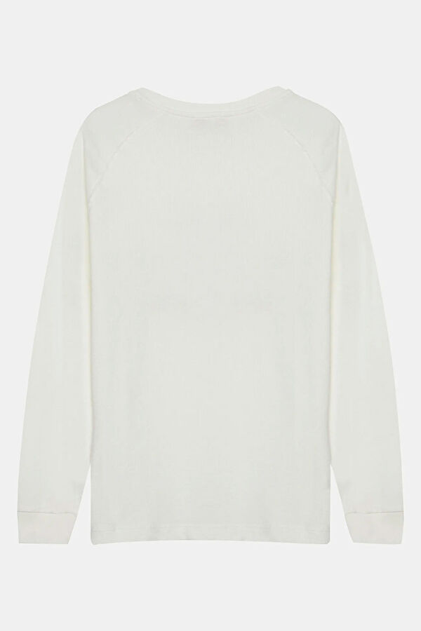 White Crew Neck Patterned Men's T-Shirt 5