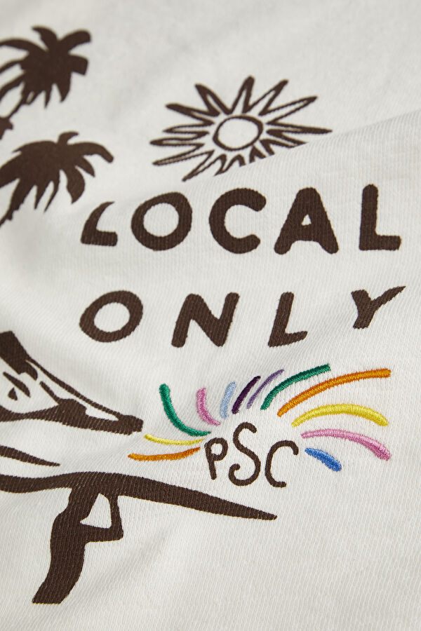 White Crew Neck Patterned Men's T-Shirt 6