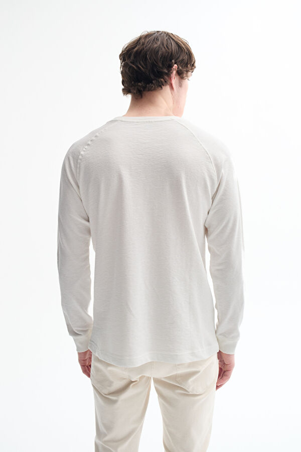 White Crew Neck Patterned Men's T-Shirt 3