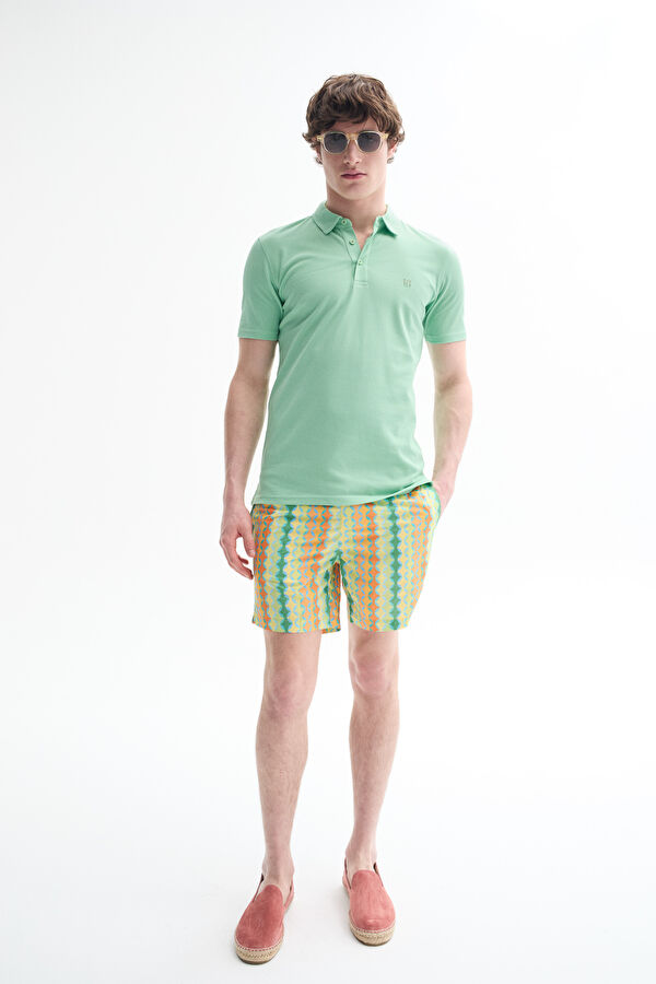 Colorful Patterned Lace-up Men's Swimsuit