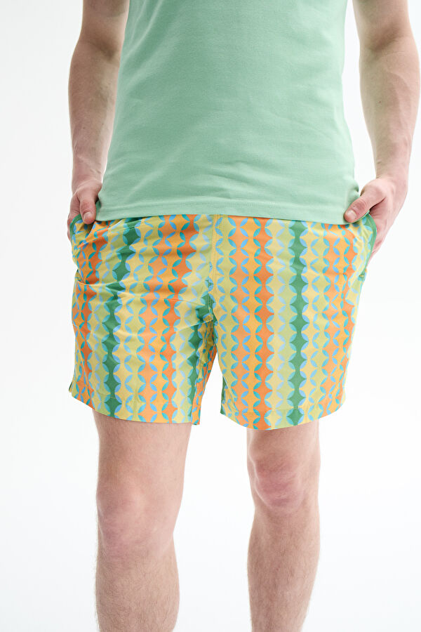Colorful Patterned Lace-up Men's Swimsuit 2