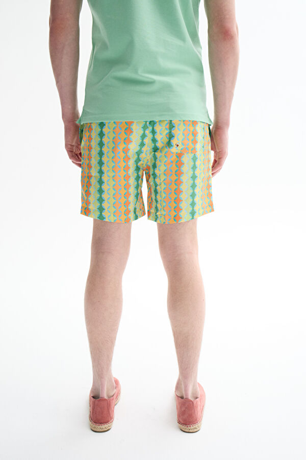 Colorful Patterned Lace-up Men's Swimsuit 3