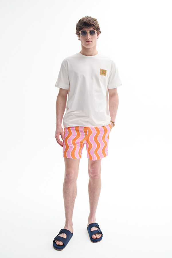 Colorful Patterned Lace-up Men's Swimsuit