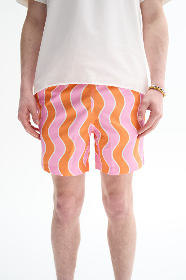 Colorful Patterned Lace-up Men's Swimsuit 2