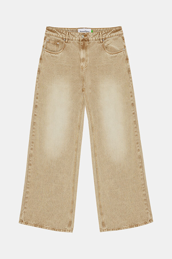 Wide Leg Bej Pantolon