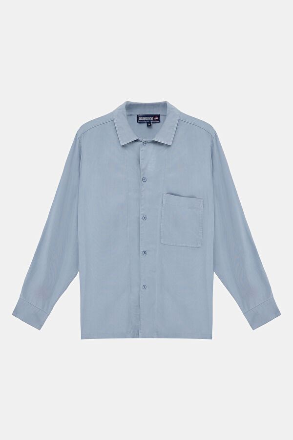Relax Fit Blue Regular Men's Shirt 3