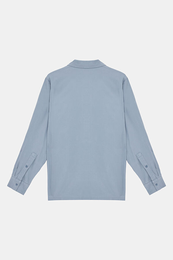 Relax Fit Blue Regular Men's Shirt 4