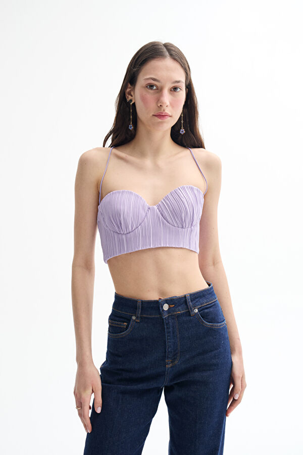 Lilac Strapless Zip-Up Women's Bustier