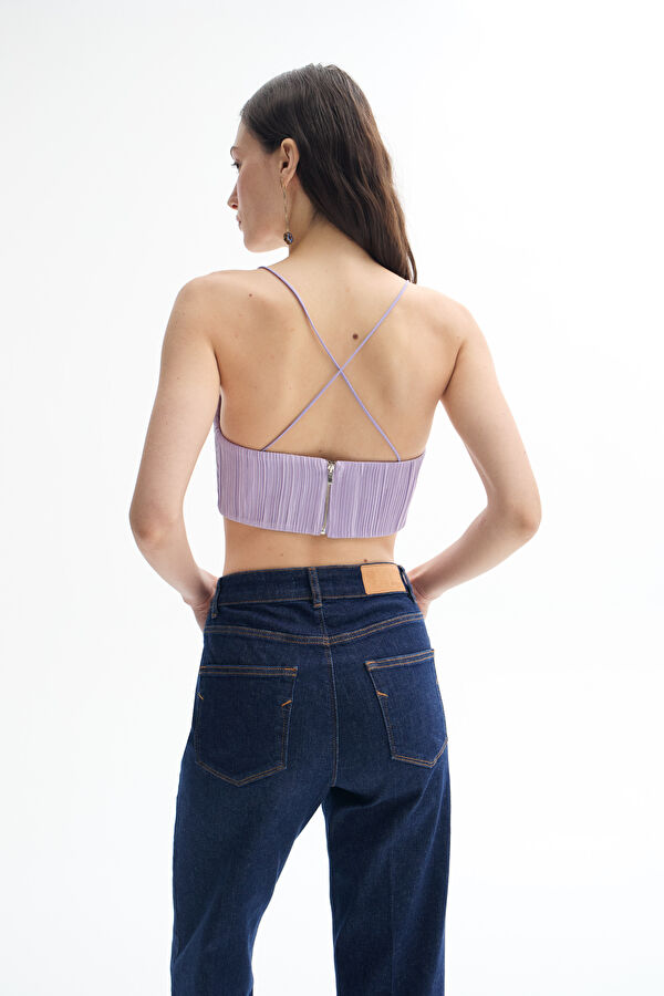 Lilac Strapless Zip-Up Women's Bustier 2