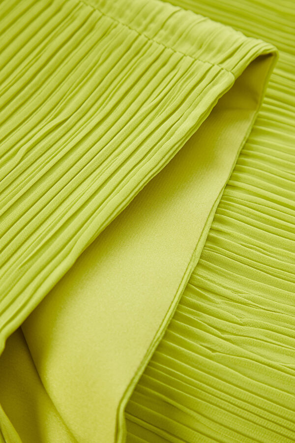 Green Pleated Mini Dress for Women 5